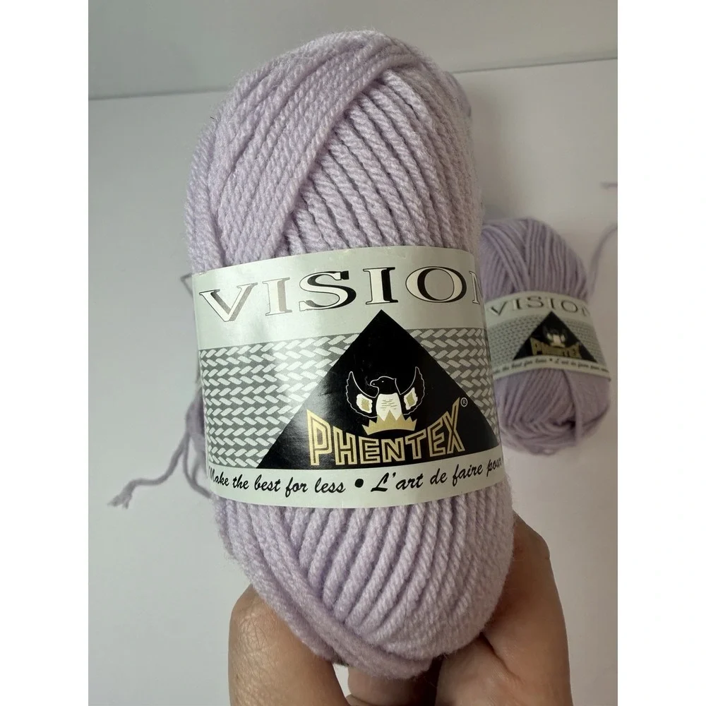 Phentex Vision Yarn Lot Of 5 Violetta Purple‎ 100% Acrylic 50g Each